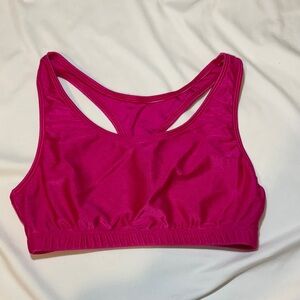 Shiny Neon Hot Pink Magenta 80s Lycra Sports Bra / Eurotard by Tolbert Vilmaz